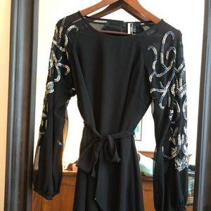 Topshop Black Dress with Sequin, size 4